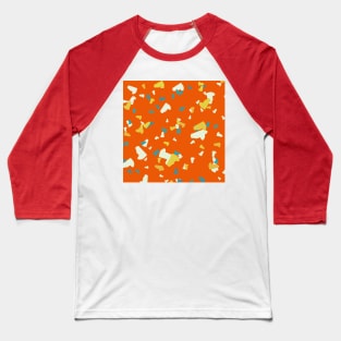 Abstract Terrazzo Tropical Orange Yellow Blue Aesthetic Baseball T-Shirt